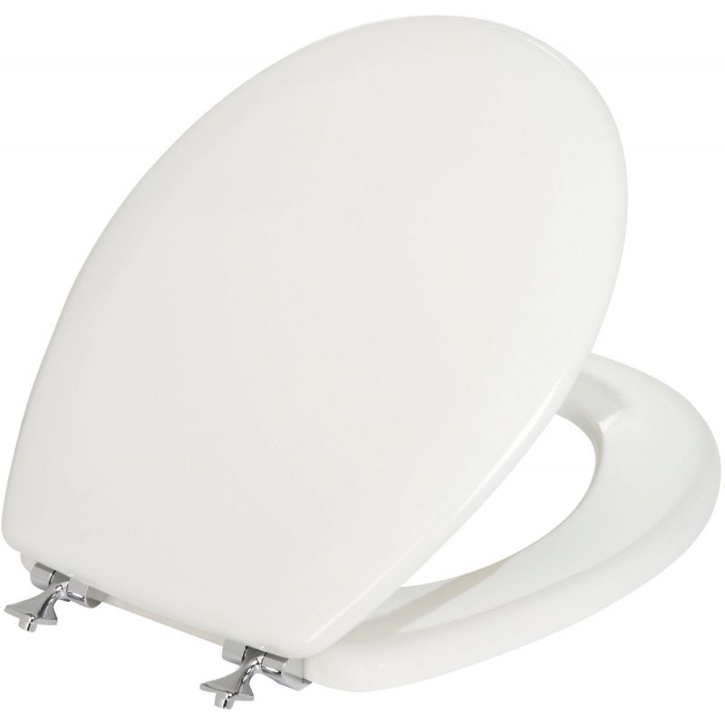 Mayfair Round Toilet Seat with Chrome Hinges White, Round
