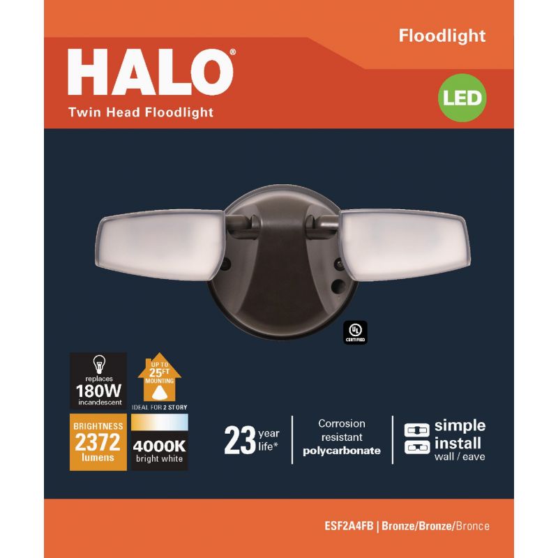 Halo Outdoor LED Floodlight Fixture Bronze