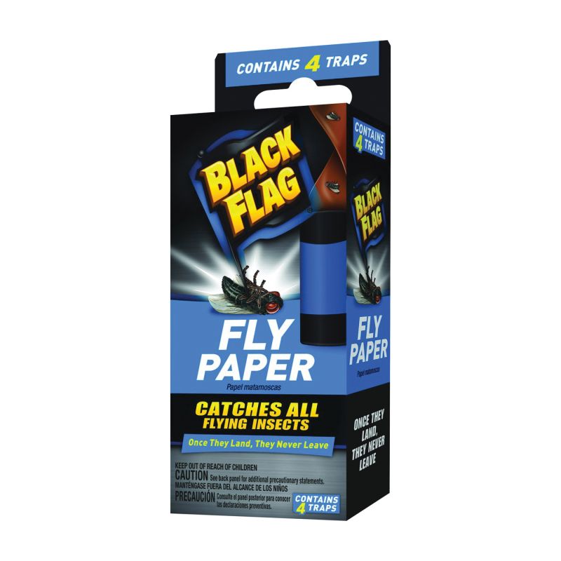 Black Flag HG-11016 Fly Paper, 4 Pack Black