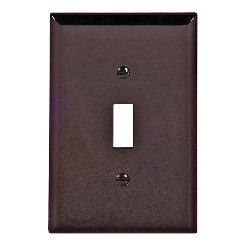Eaton Wiring Devices PJ1BK Wallplate, 4-7/8 in L, 3-1/8 in W, 1 -Gang, Polycarbonate, Black, High-Gloss Black