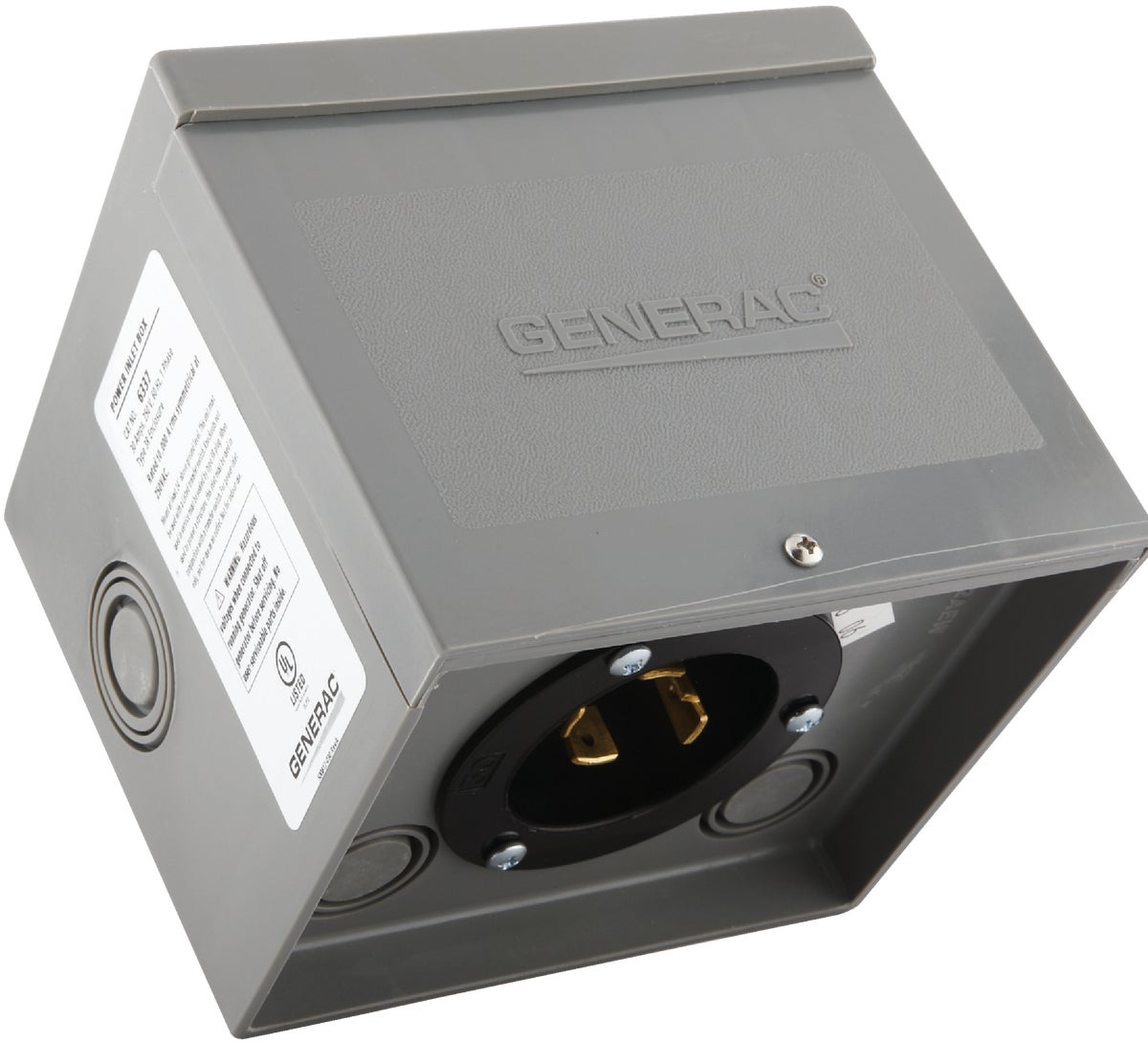 Generac GNC-6346 30 Amp 125/250V Aluminum Power Inlet Box W/ Spring-Loaded Lid 