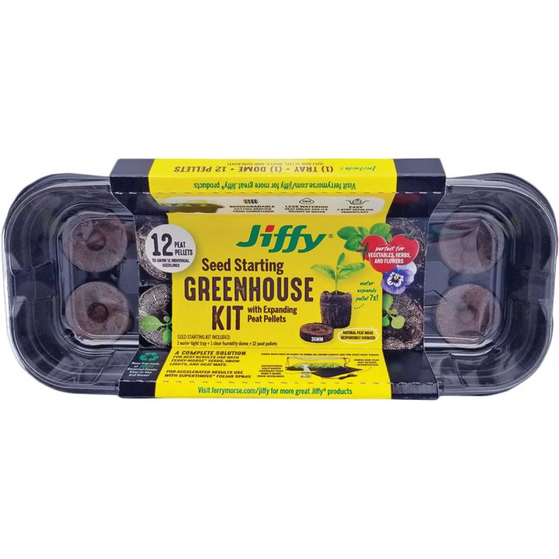 Jiffy 12-Pellet Windowsill Greenhouse Seed Starter Kit