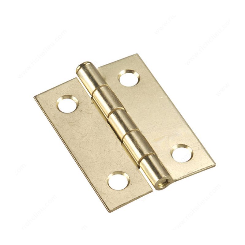 Onward 842BV Butt Hinge, 2 in H Frame Leaf, 1/16 in Thick Frame Leaf, Steel, Brass, Removable Pin, Mortise Mounting