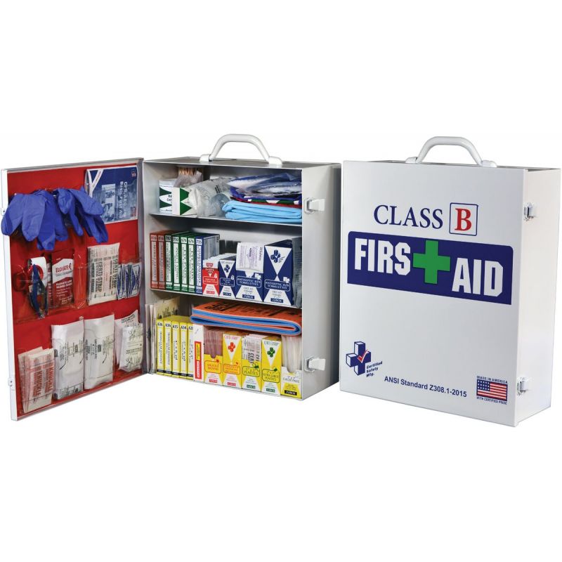 Certified Safety Class B ANSI &amp; OSHA Certified Cabinet First Aid Kit