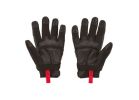 Milwaukee 48-22-8732 Multi-Purpose Work Gloves, Unisex, L, 7.53 to 7.73 in L, Hook-and-Loop Cuff, Leather, Black/Red L, Black/Red