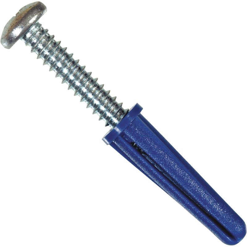 Hillman PHP SMS Blue Conical Plastic Anchor #14 - #16 Thread, Blue