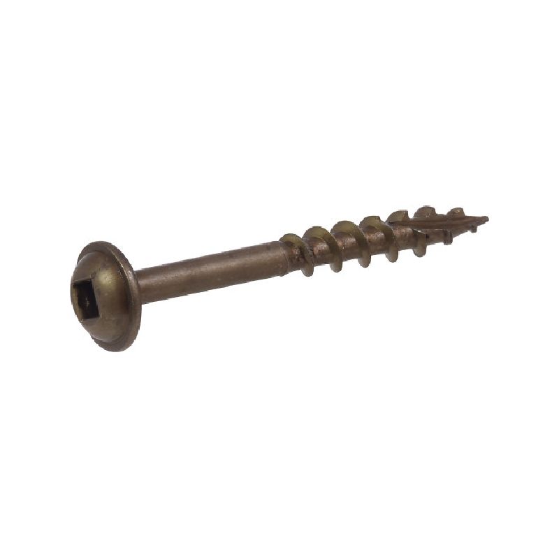 Hillman 8542169 Screw, #8 Thread, 1-1/2 in L, Coarse Thread, Round Head, Square Drive, Type 17 Point, Steel
