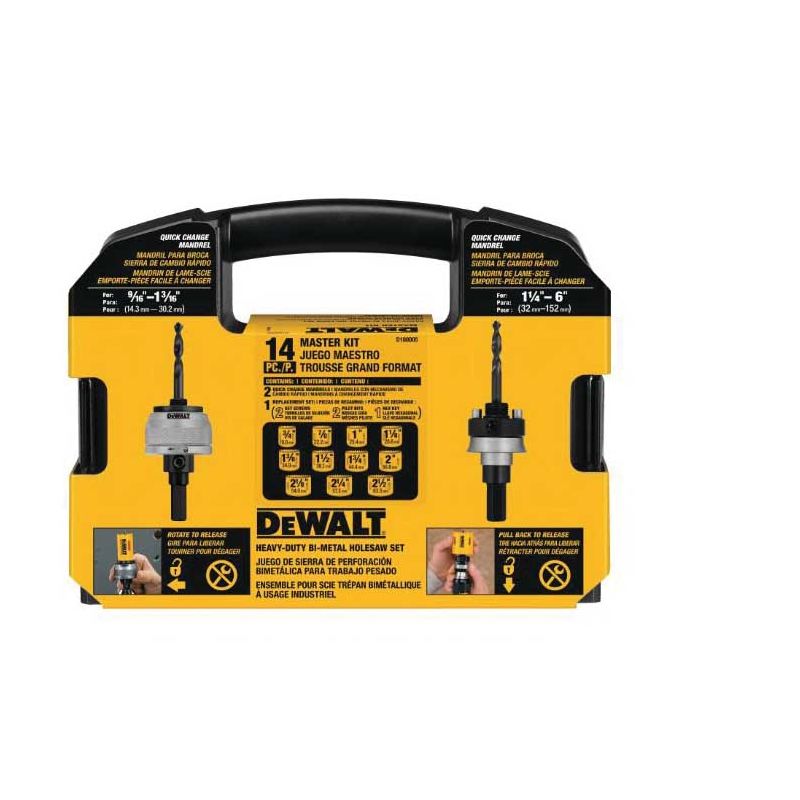 DeWALT D180005 Master Hole Saw Kit, 13-Piece, Bi-Metal