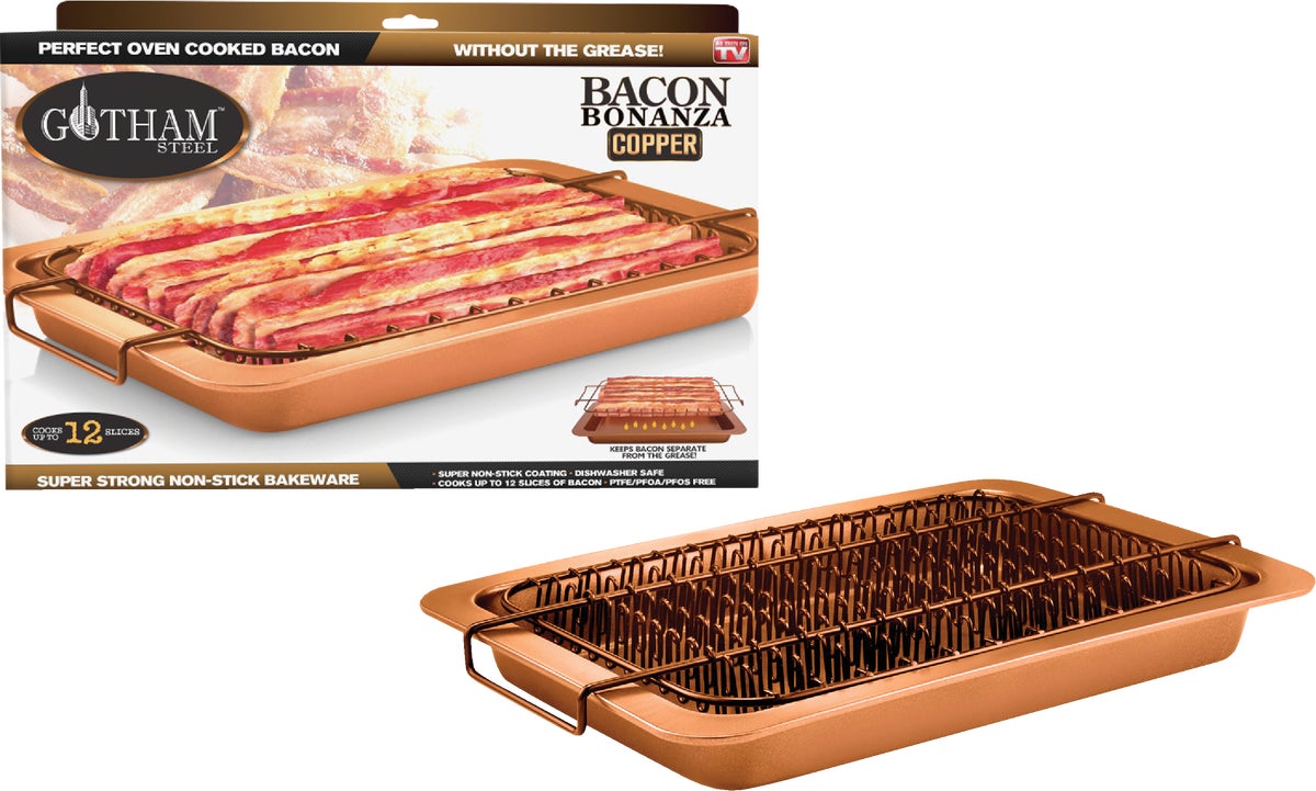 Gotham Steel 1763 Bacon Bonanza Microwave Bacon Tray, Copper