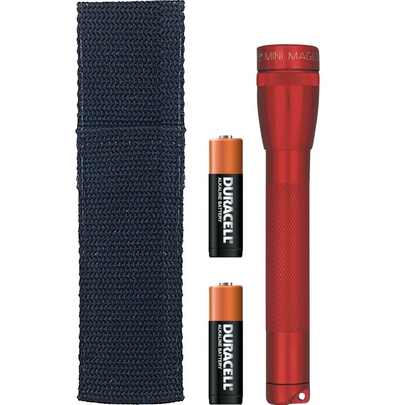 Maglite AA Mini Mag Holster Combo Pack Flashlight Red