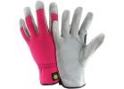 John Deere Women&#039;s Leather Work Glove S/M, Pink &amp; Gray