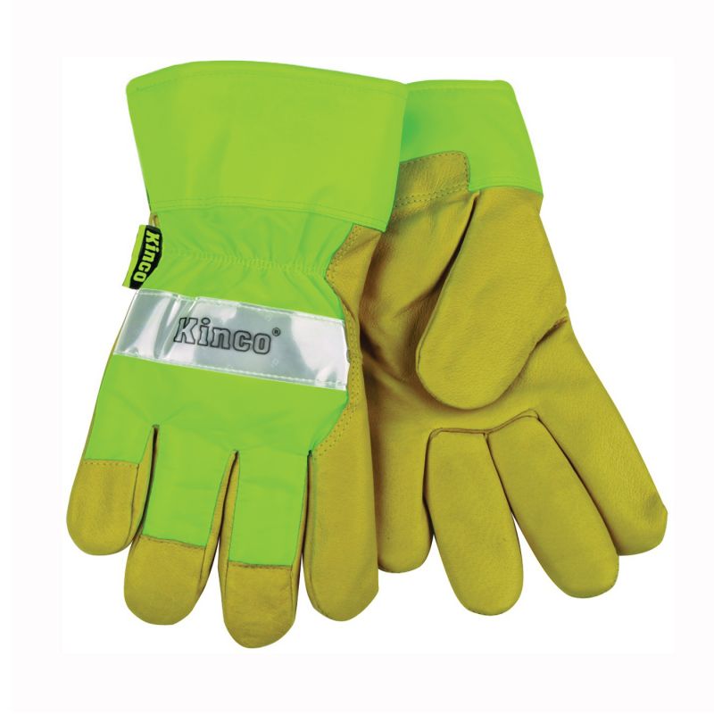 Heatkeep 1939-L Work Gloves, Men&#039;s, L, Wing Thumb, Green/Palamino L, Green/Palamino