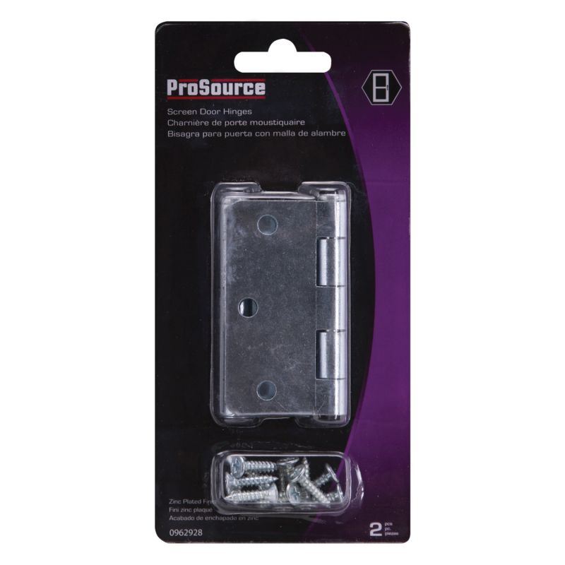 ProSource LR-110-PS Door Hinge, Steel, Zinc, Loose Pin, 180 deg Range of Motion, Screw Mounting Zinc