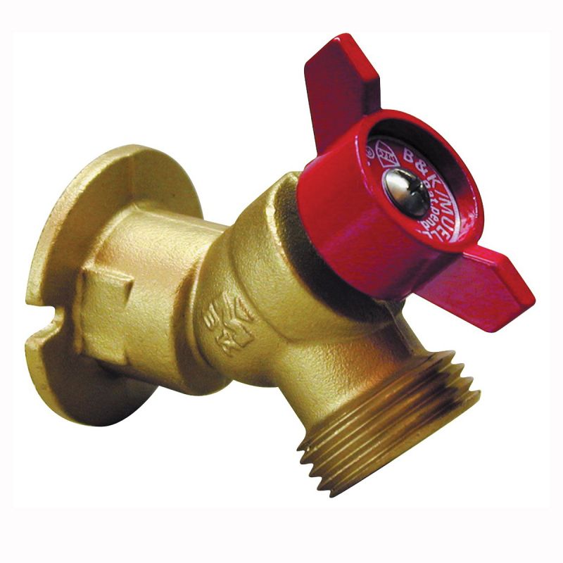 B &amp; K 108-053HN Sillcock Valve, 1/2 x 3/4 in Connection, FPT x Male Hose, 125 psi Pressure, Brass Body