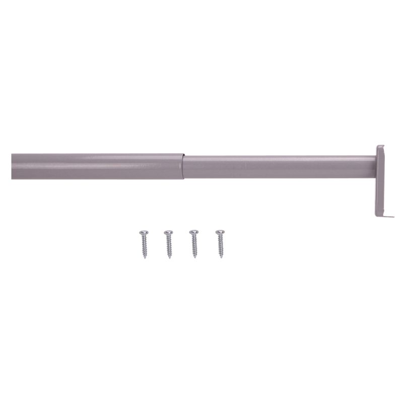 Prosource 21013ZCX-PS Adjustable Closet Rod, 30 to 48 in L, Steel, Silver Silver