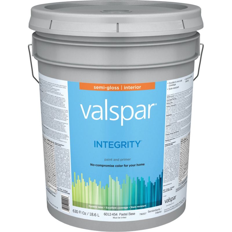 Valspar Integrity Latex Paint And Primer Interior Wall Paint Pastel Base, 5 Gal.