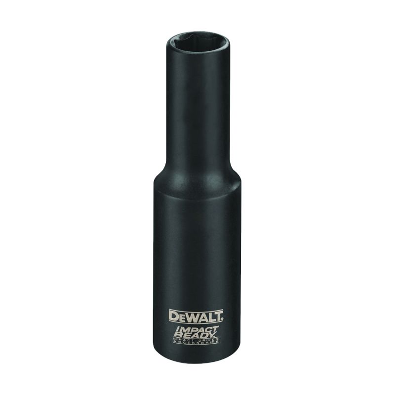 DeWALT IMPACT READY DW2294 Impact Socket, 1 in Socket, 3/8 in Drive, Square Drive, 6-Point, Steel, Black Phosphate
