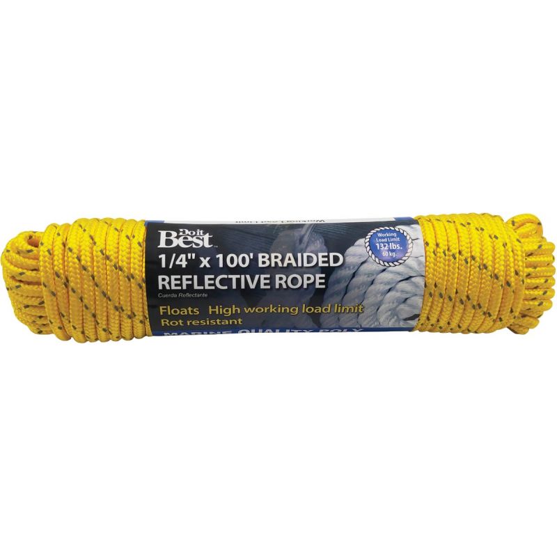 Do it Best Braided Reflective Polypropylene Packaged Rope Yellow
