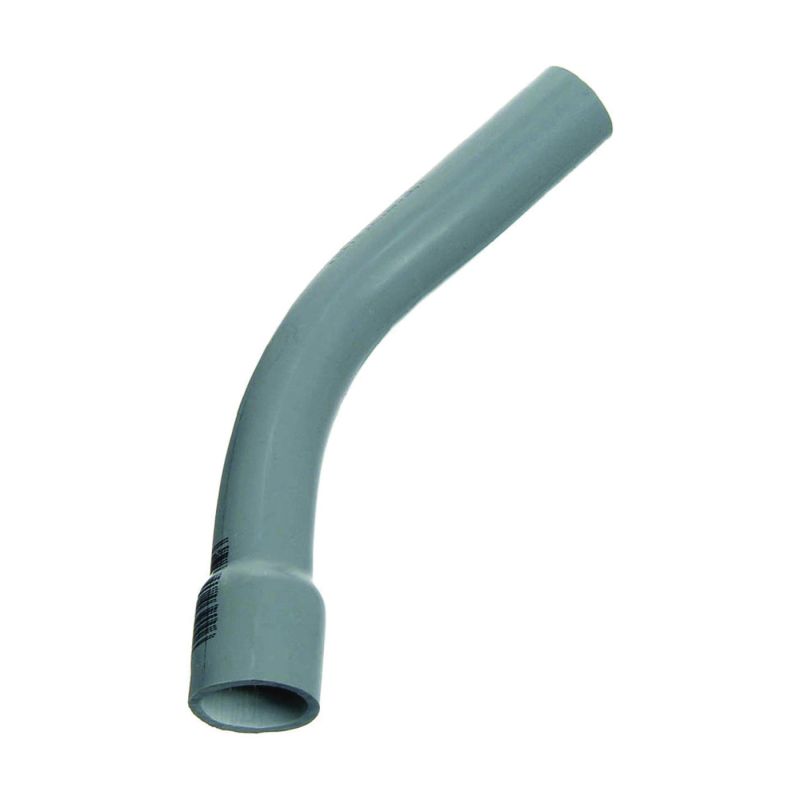 Carlon UA7AKB-CAR Elbow, 2-1/2 in Trade Size, 45 deg Angle, SCH 80 Schedule Rating, PVC, Bell End, Gray Gray