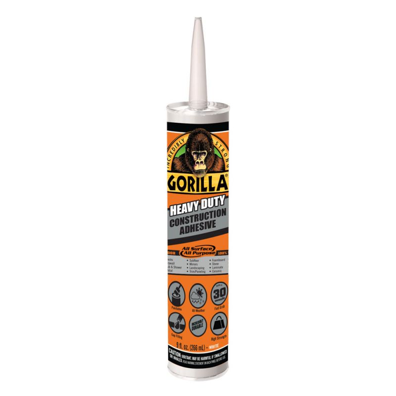 Gorilla 8008002 Adhesive, White, 9 oz Cartridge White