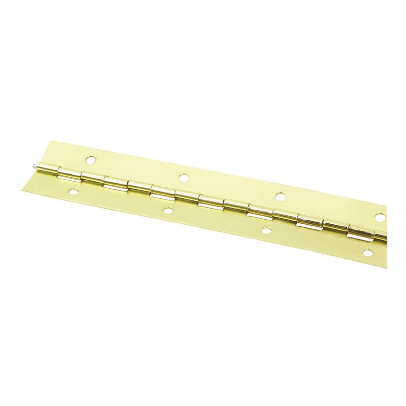ProSource Continuous Hinge, 180 deg, Steel, Bright Brass, 1.5 in x 48 in Bright Brass, Traditional