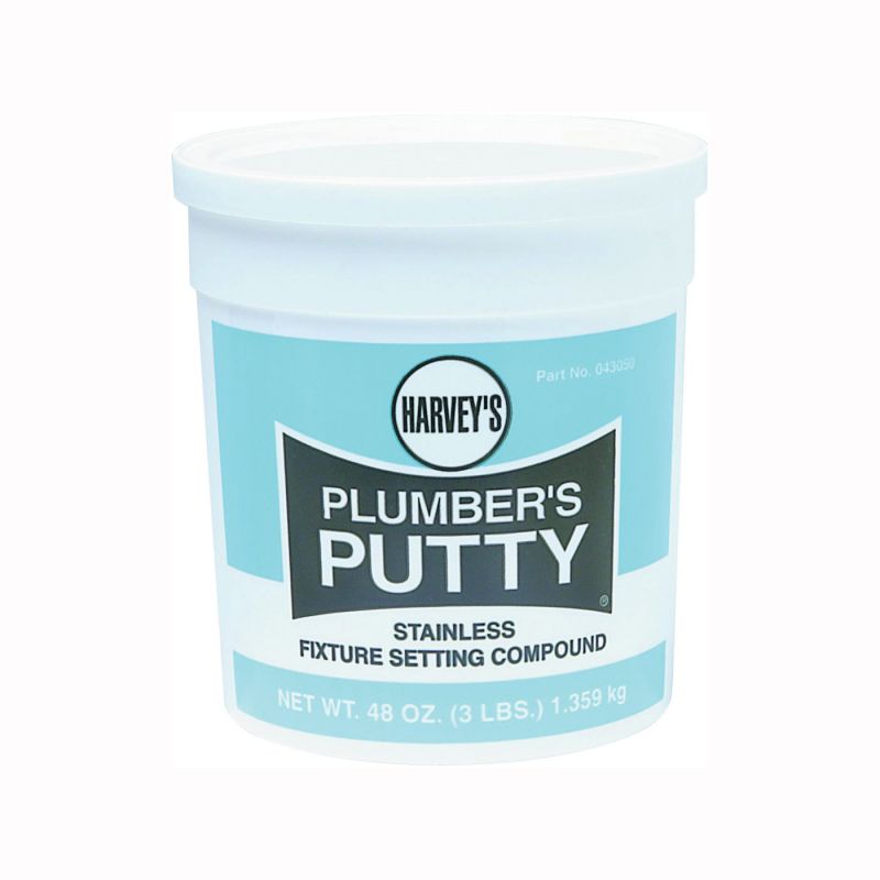 Harvey 043050 Plumbers Putty, Solid, Off-White, 3 lb Cup Off-White