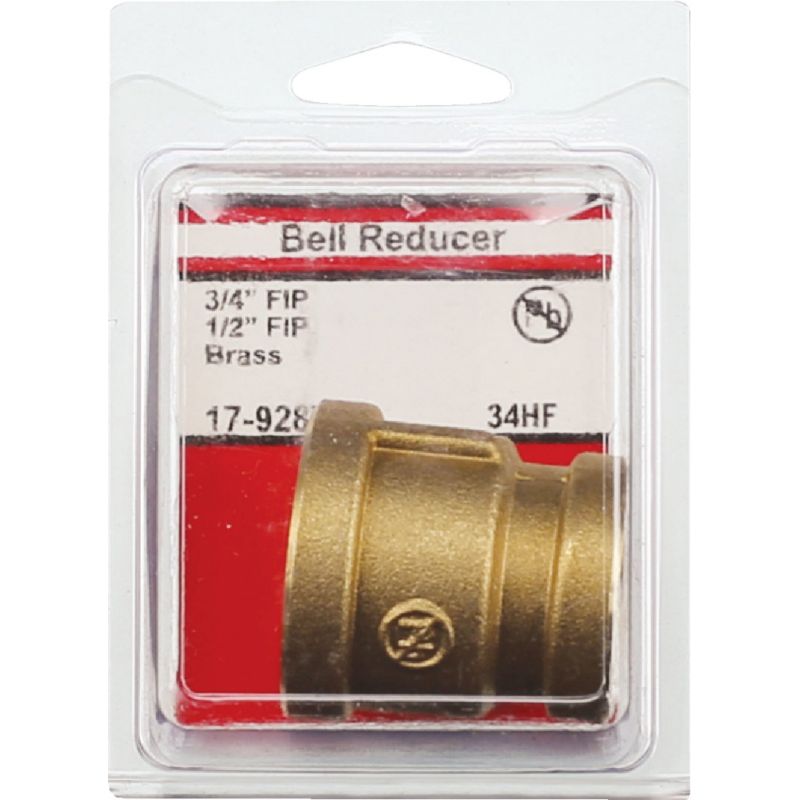 Lasco Threaded Reducing Red Brass Bell Coupling 3/4 In. FPT X 1/2 In. FPT