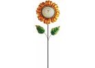 Alpine Metallic Flower Thermometer Lawn Stake Multi (Pack of 12)