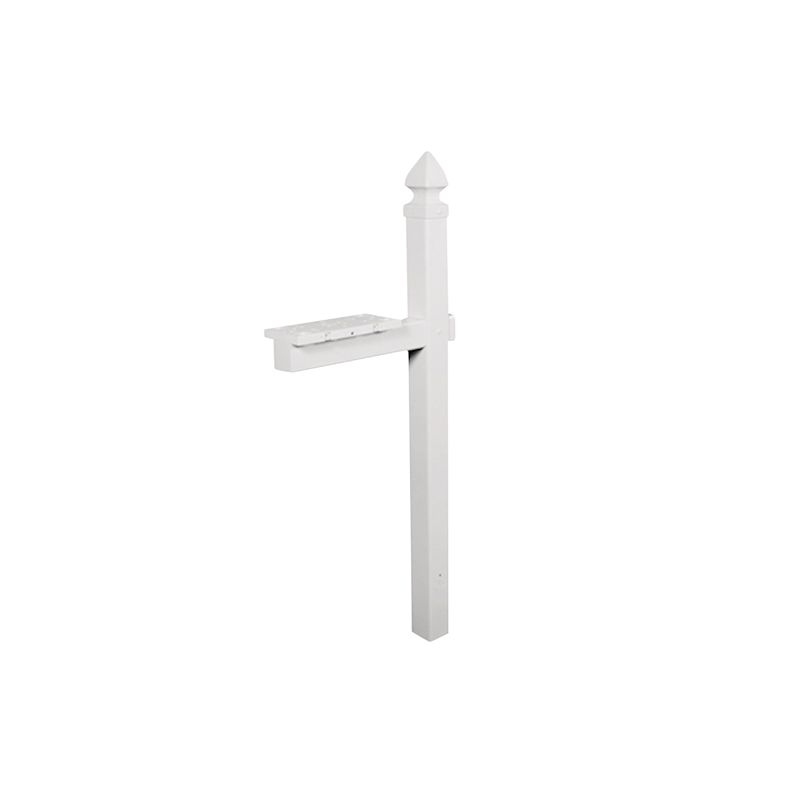 Gibraltar Mailboxes WP000W01 Mailbox Post, 22.7 in L, 6 in W, 57 in H, PVC White