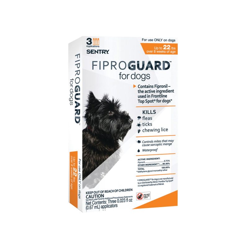 SENTRY Fiproguard 02950 Flea and Tick Squeeze-On, Liquid, 3 Count Clear