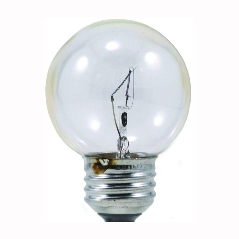 Sylvania 10298 Incandescent Lamp, 25 W, G16.5 Lamp, Medium Lamp Base, 180 Lumens, 2850 K Color Temp