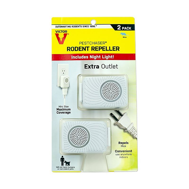 Victor PestChaser M752PS Rodent Repellent, Plug-In, 1.69 in L, Repels: Mice, Rats