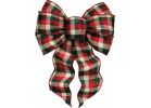 Holiday Trims 7-Loop Plaid Christmas Bow Red, White, &amp; Green (Pack of 12)