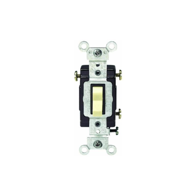 Leviton S03-CS320-2IS Toggle Switch, 20 A, 120/277 V, Screw, Side Wired Terminal, Thermoplastic Housing Material Ivory