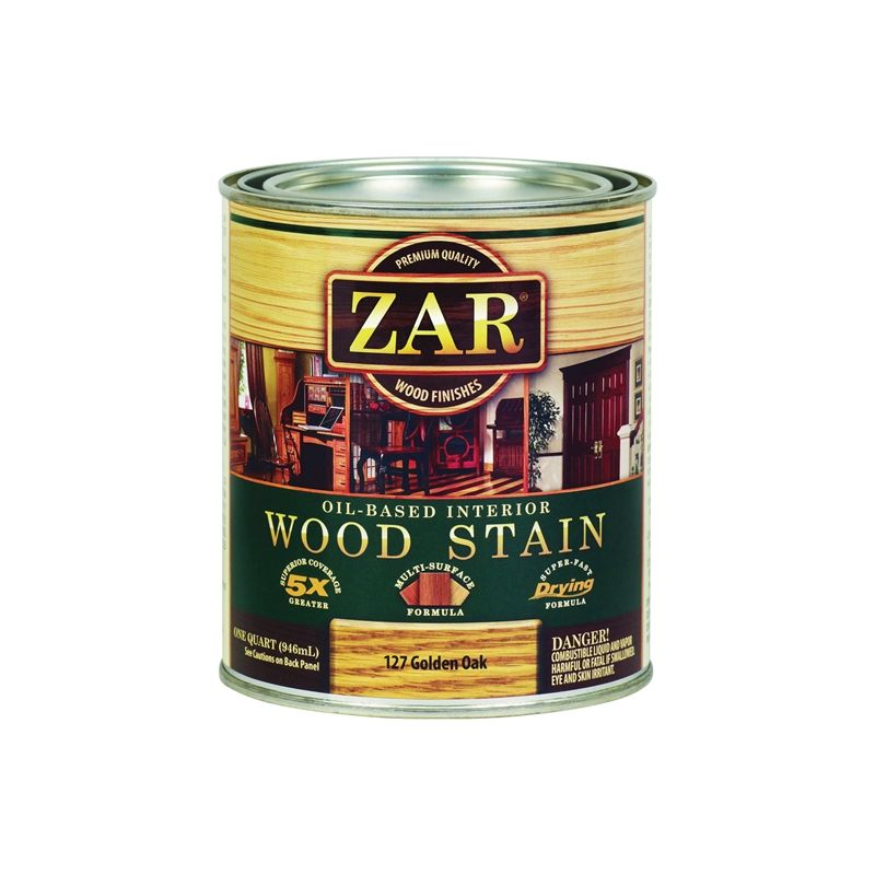 ZAR 12712 Wood Stain, Golden Oak, Liquid, 1 qt, Can Golden Oak