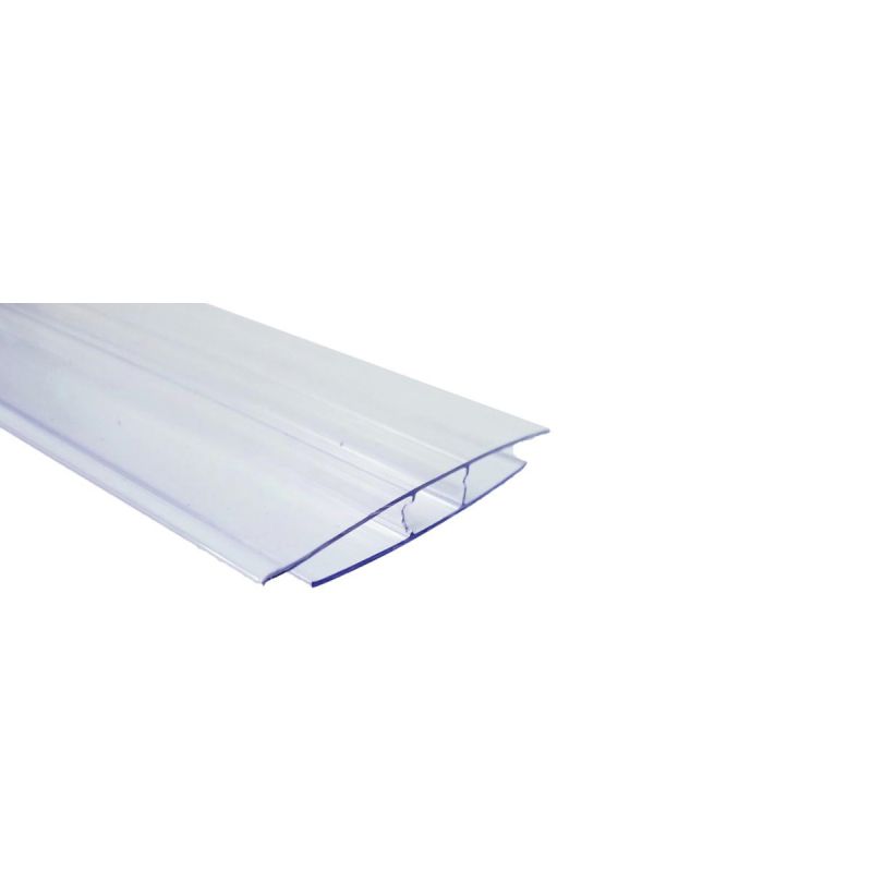 Tuftex 854 Multi-Wall H-Channel, 8 ft L, Polycarbonate, Clear Clear