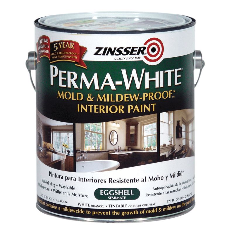 Zinsser 02771 Kitchen and Bath Paint, Eggshell, White, 1 gal, Can, Water White (Pack of 2)