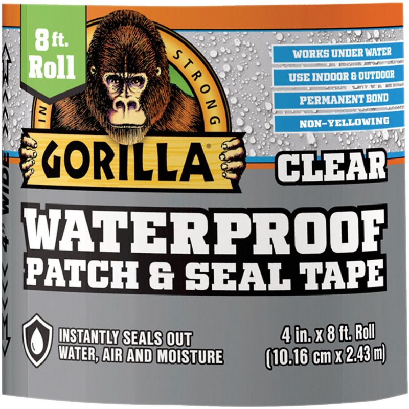 Gorilla Waterproof Patch &amp; Seal Repair Tape 4 In. X 8 Ft., Clear