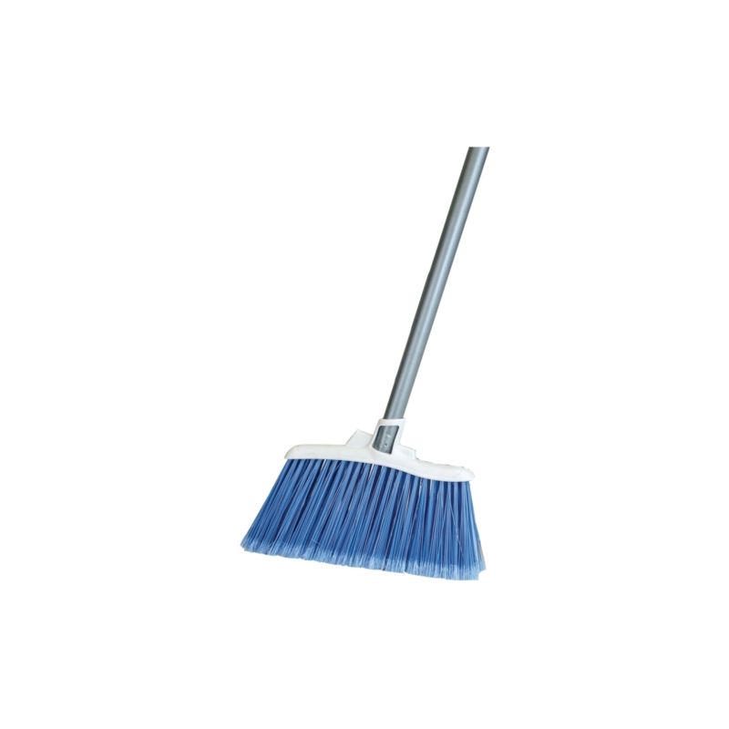 Quickie 750-4 Angle Broom, 12 in Sweep Face, Poly Fiber Bristle, Steel Handle