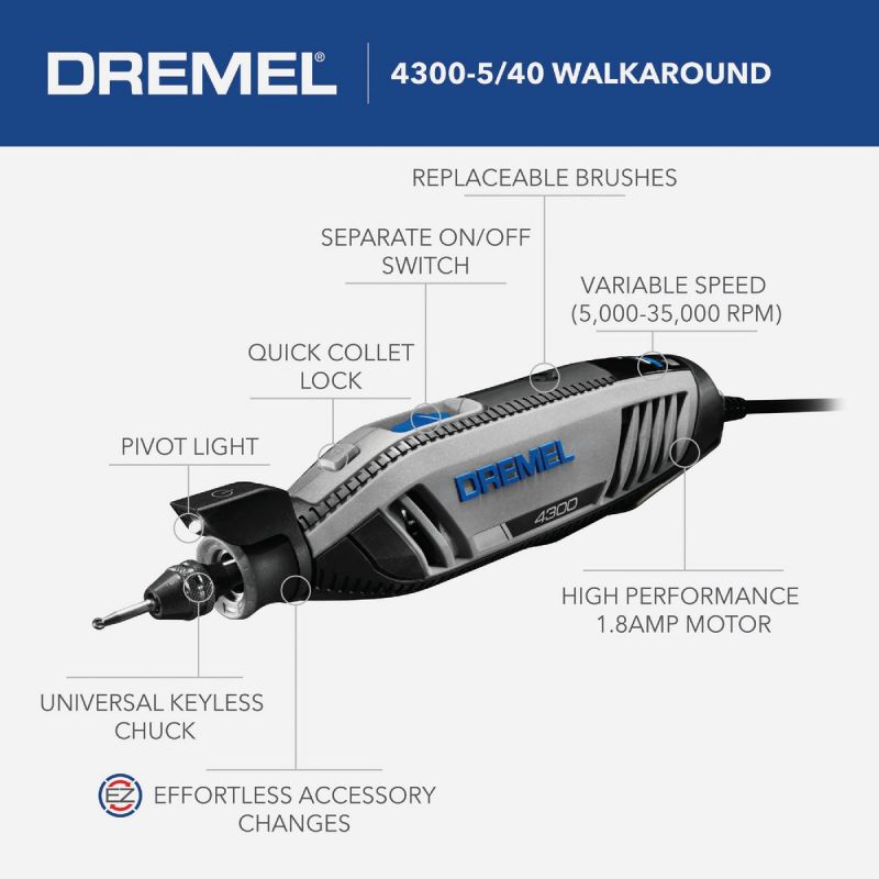 Dremel 4300 Series Electric Rotary Tool Kit 1.8