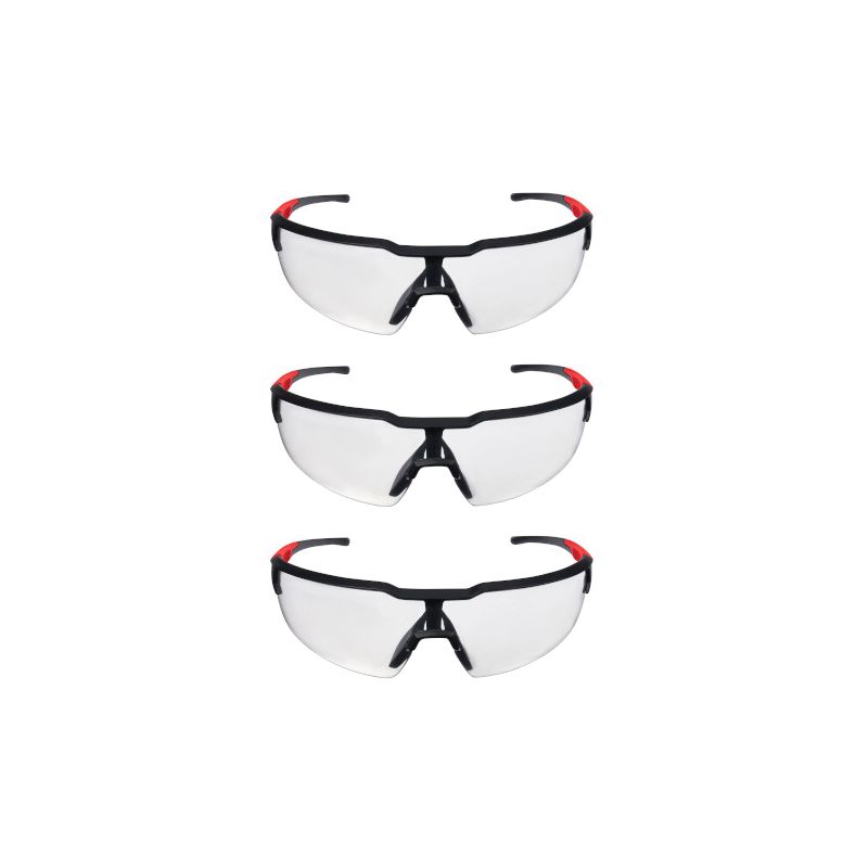 Milwaukee 48-73-2052 3-Piece Blister Magnifying Safety Glasses, Anti-Scratch Lens, Polycarbonate Lens, Plastic Frame, 3/PK