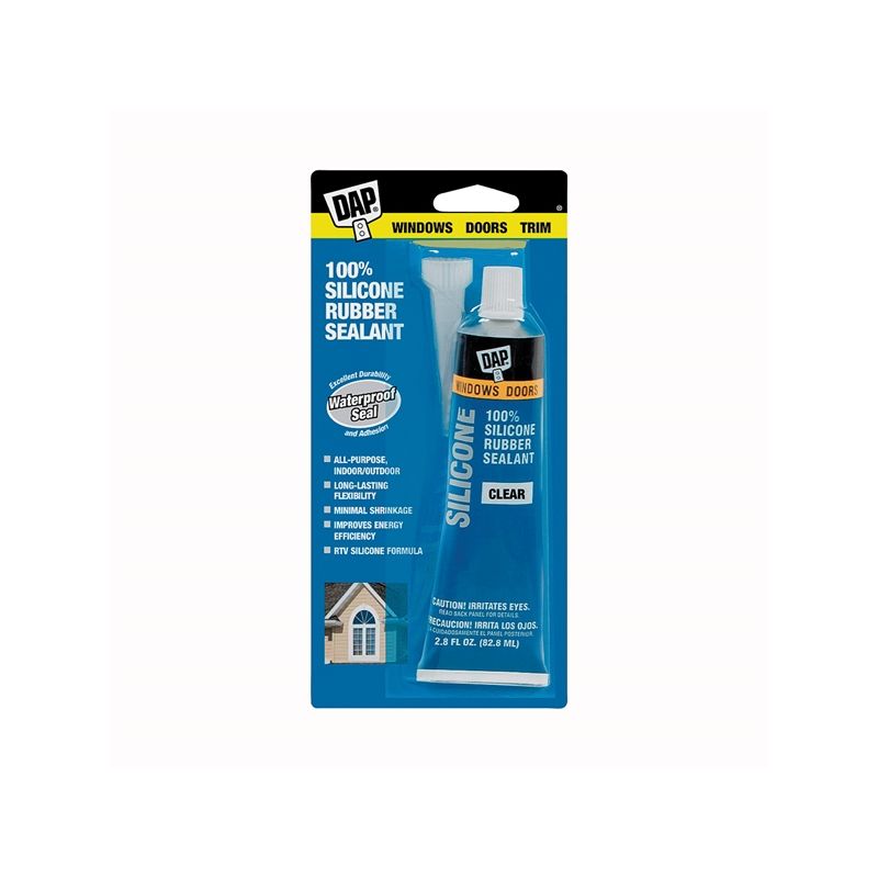 DAP 7079800753 Window and Door Sealant, Clear, -40 to 400 deg F, 2.8 fl-oz Squeeze Tube Clear