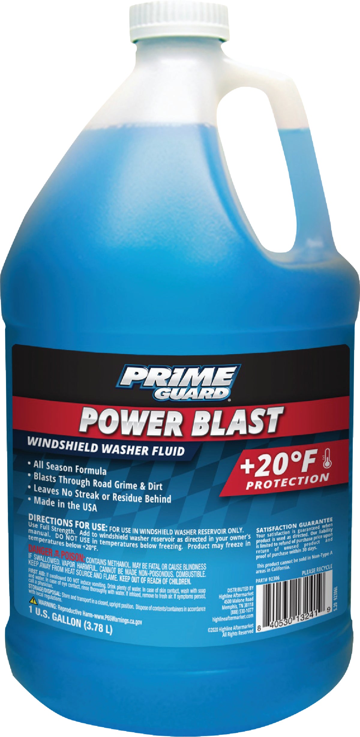 Prime Guard Power Blast +20 Windshield Washer Fluid 1 Gal. (Pack of 6)