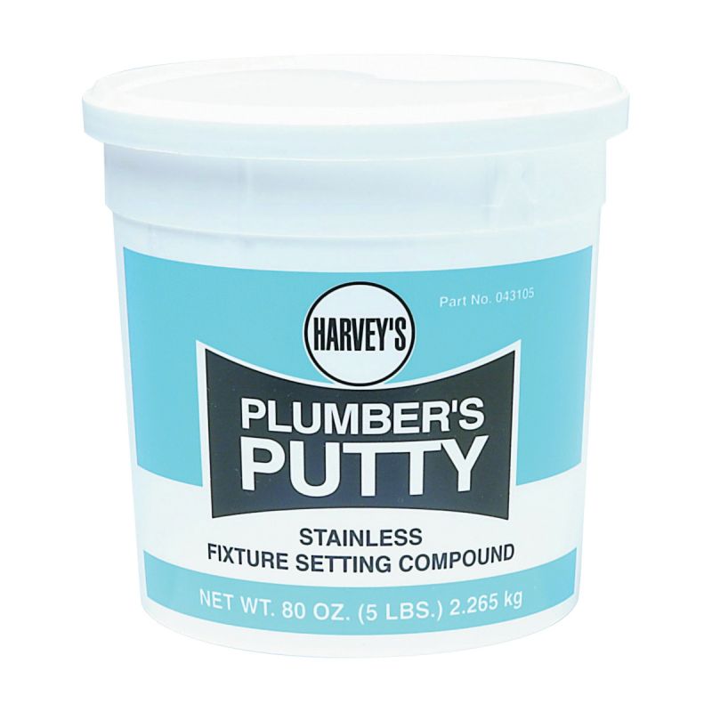 Harvey 043105 Plumbers Putty, Solid, Off-White, 5 lb Cup Off-White