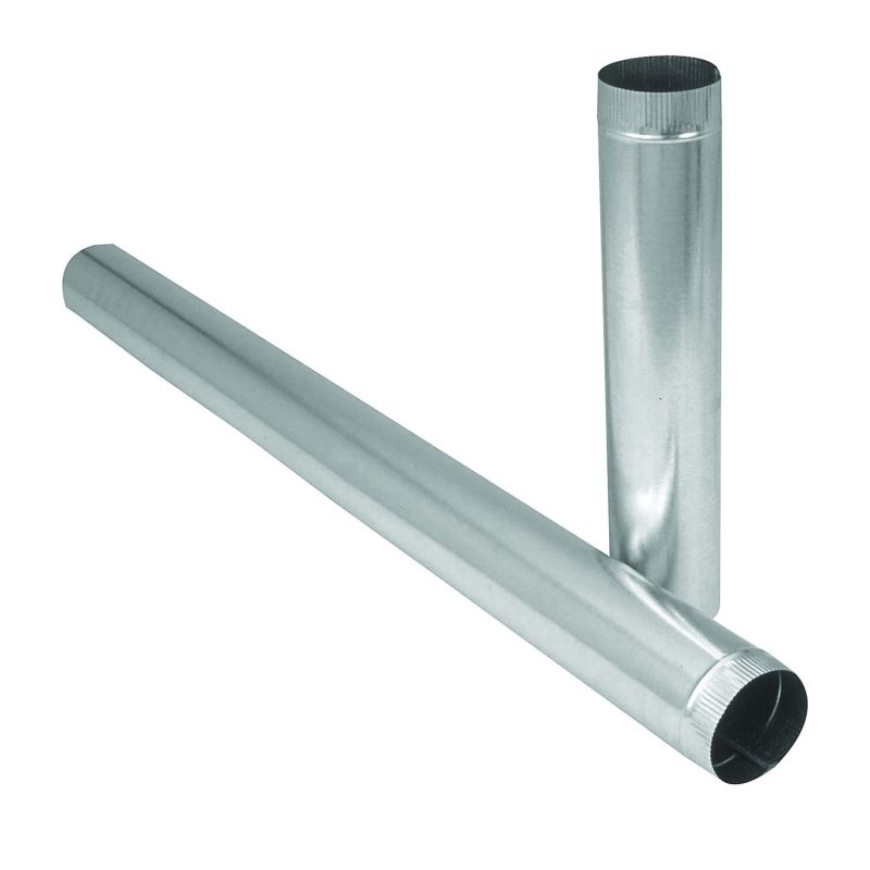 Imperial GV1753 Duct Pipe, 6 in Dia, 12 in L, 26 Gauge, Galvanized Steel, Galvanized (Pack of 10)