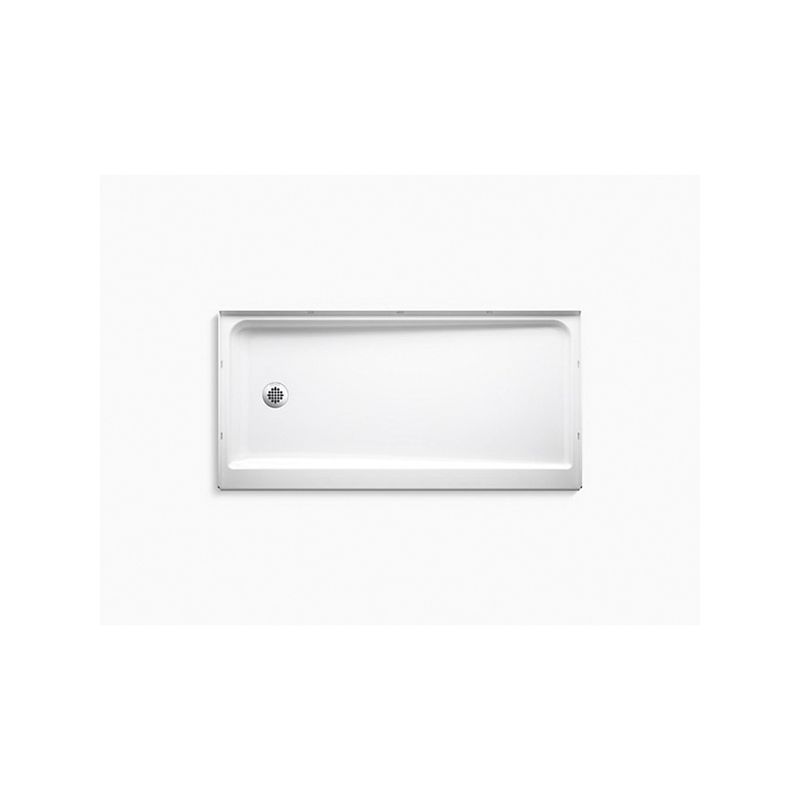 Sterling Ensemble 72171110-0 Shower Base, 60 in L, 30 in W, 5 in H, Vikrell, White, Alcove Installation, 3-5/16 in Drain White
