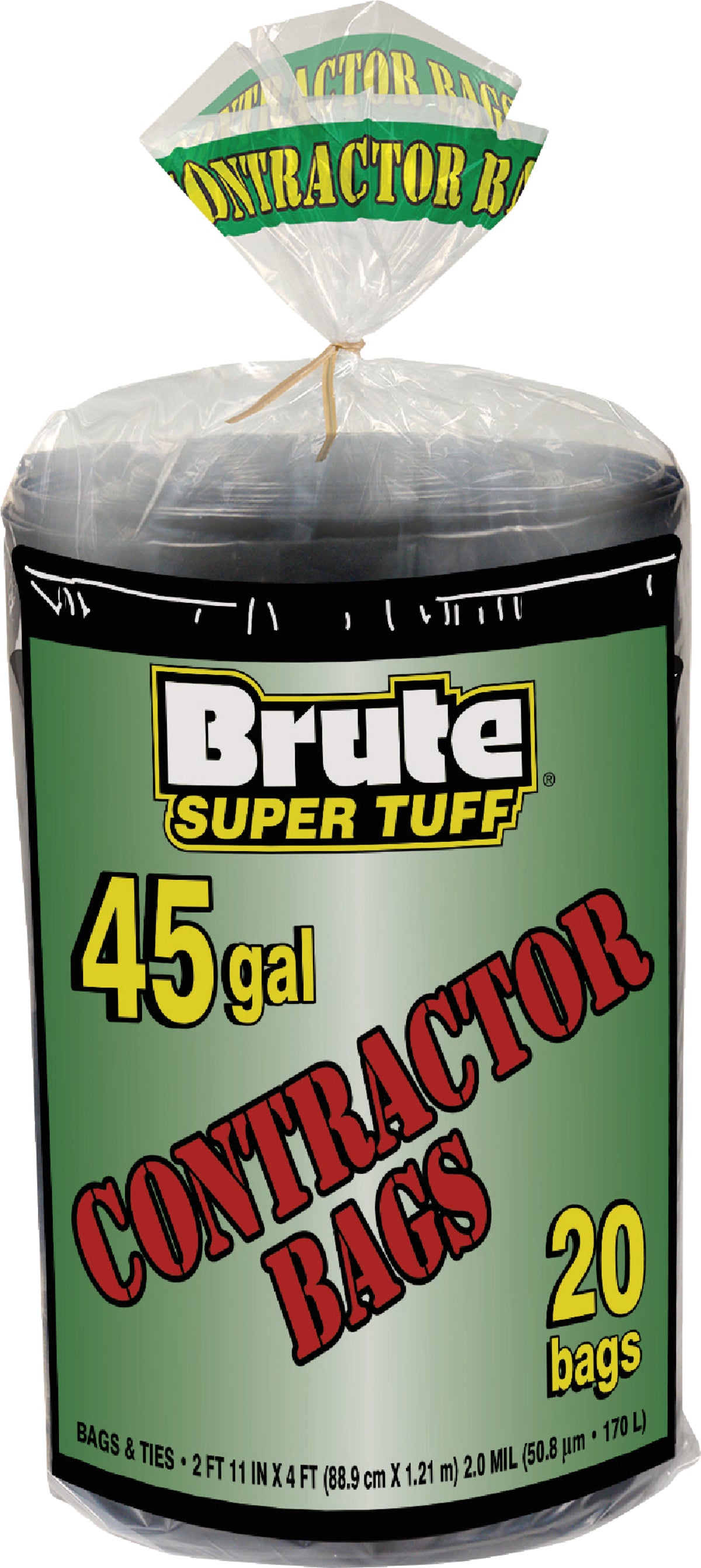 Brute Super Tuff 45 Gal. Contractor Black Trash Bag (20-Count)