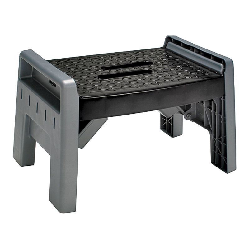 Cosco 11-903 BGR4 Folding Step Stool, 3.38 in H, 200 lb, Plastic, Black Black