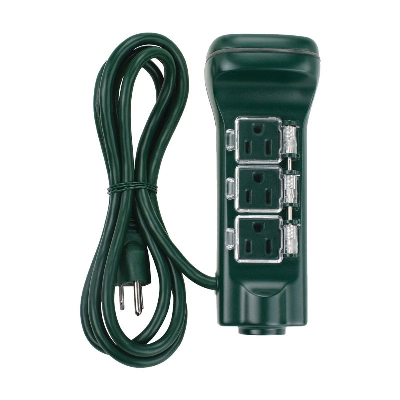 PowerZone ORCDTSTK6 Timer Touch and Ground Stake, 15 A, 125 V, 1875 W, 6-Outlet, 24 hrs Time Setting, Green Green