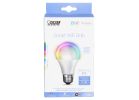 Feit Electric OM60/RGBW/CA/AG Smart Bulb, 9 W, Wi-Fi Connectivity: Yes, Remote, Voice Control, Medium E26 Lamp Base